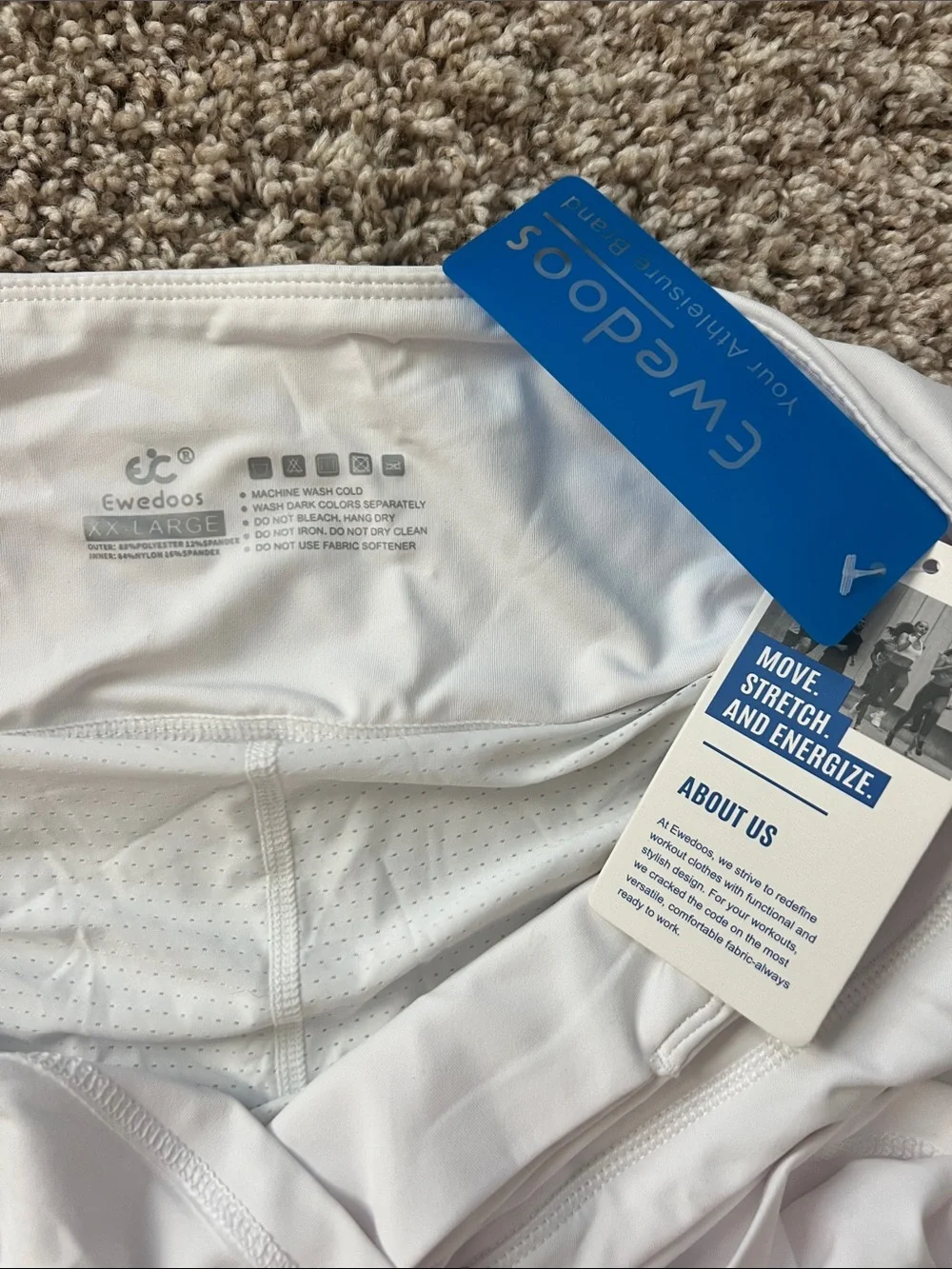 NWT! Women’s White Athletic Skort by Ewedoos - SUPER Comfy!! Size XXL